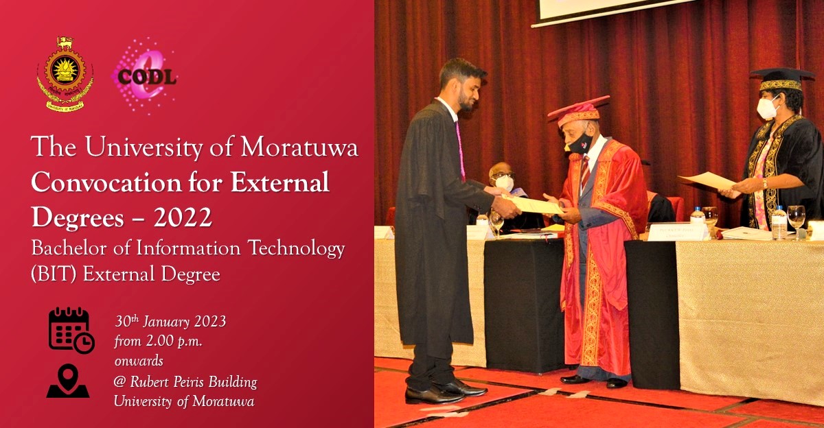 The University of Moratuwa Convocation for External Degrees – 2022 Bachelor of Information Technology (BIT) External Degree