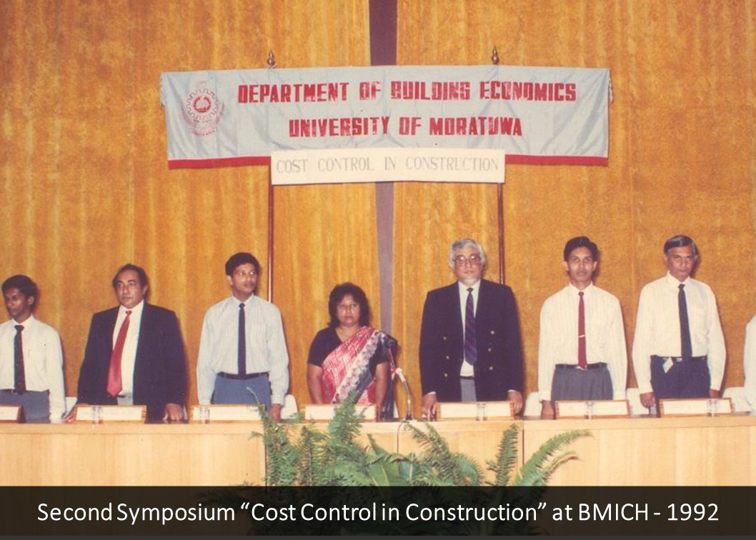 Second Symposium, Cost Control in Construction, at BMICH - 1992