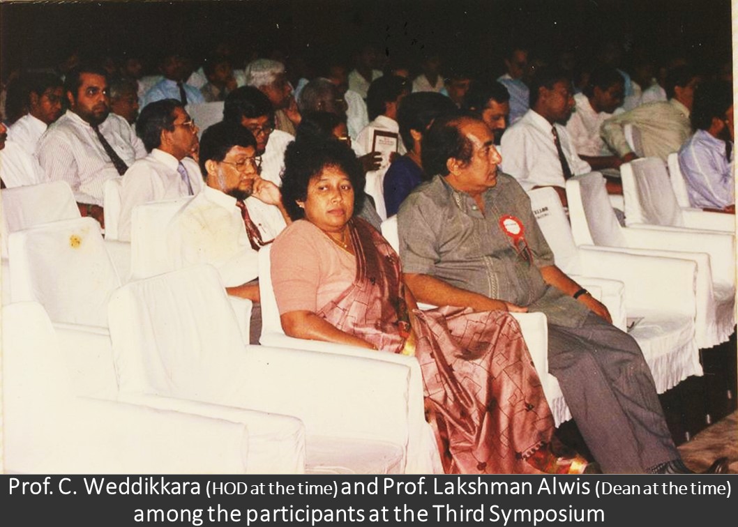Prof. C. Weddikkara (HOD at the time) and Prof. Lakshman Alwis (Dean at the time) among the participants