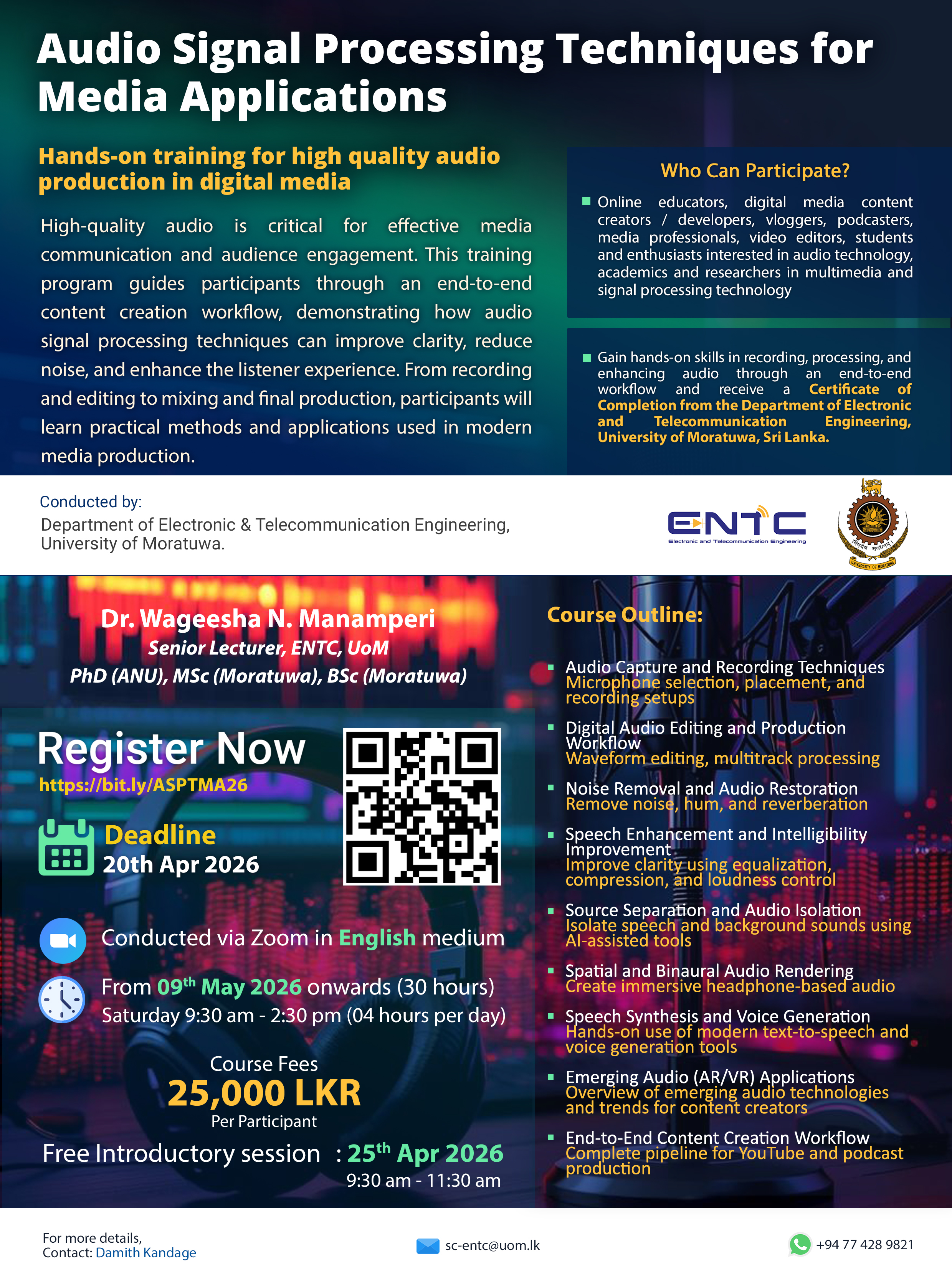Audio Signal Processing Techniques for Media Applications