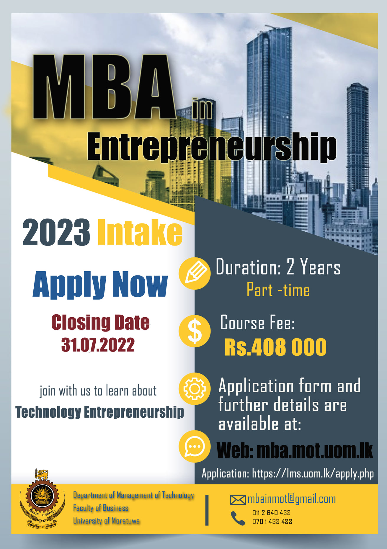 MBA in Entrepreneurship