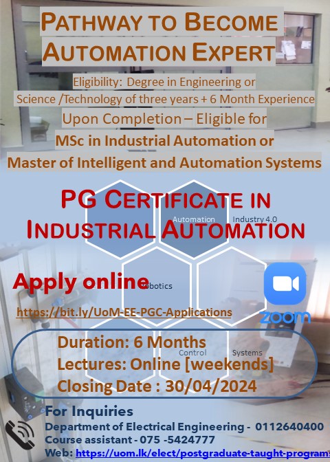 PGC in Industrial Automation (SLQF – L7, 6 months)