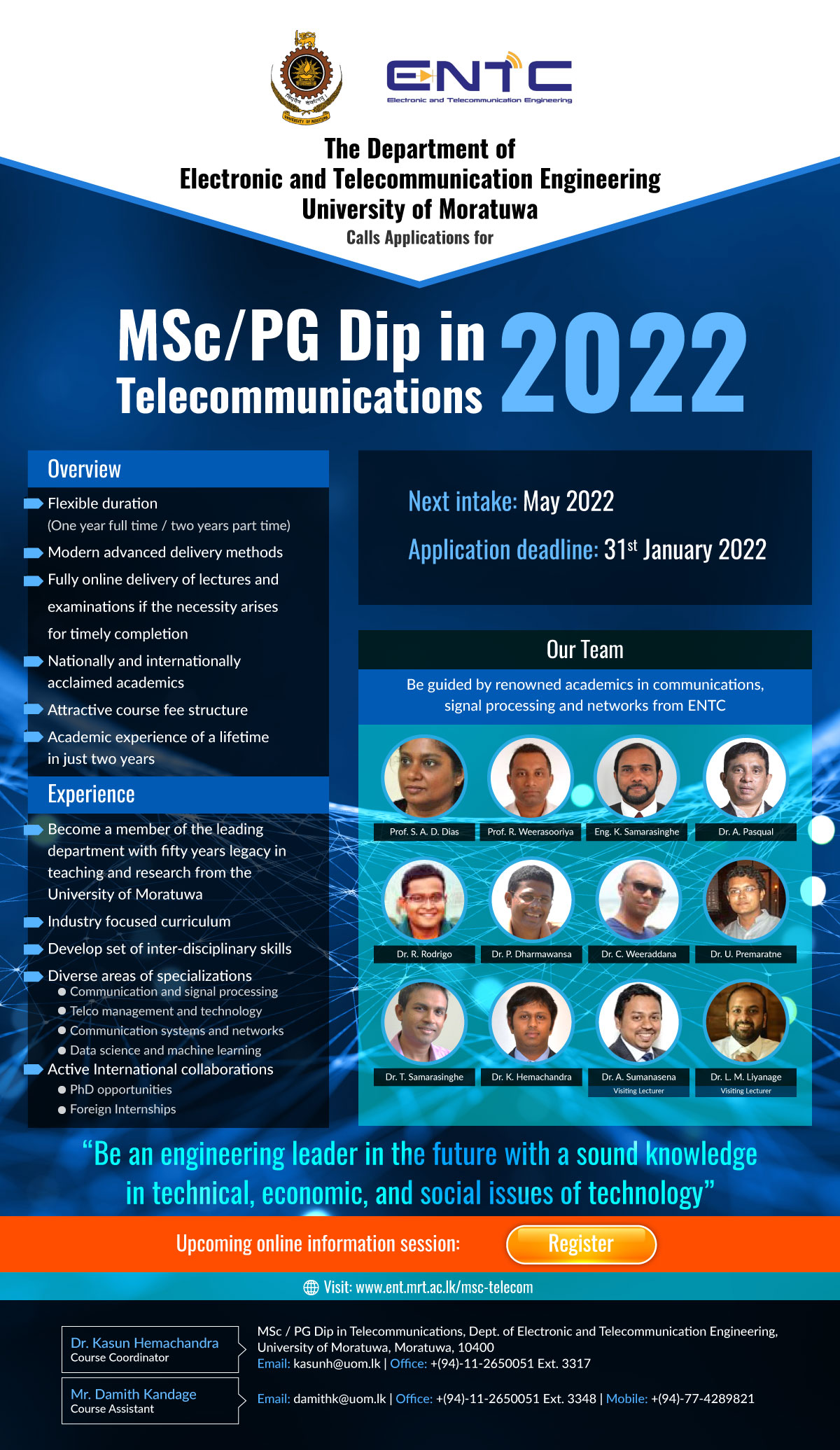 MSc/PG Dip in Telecommunications 2022