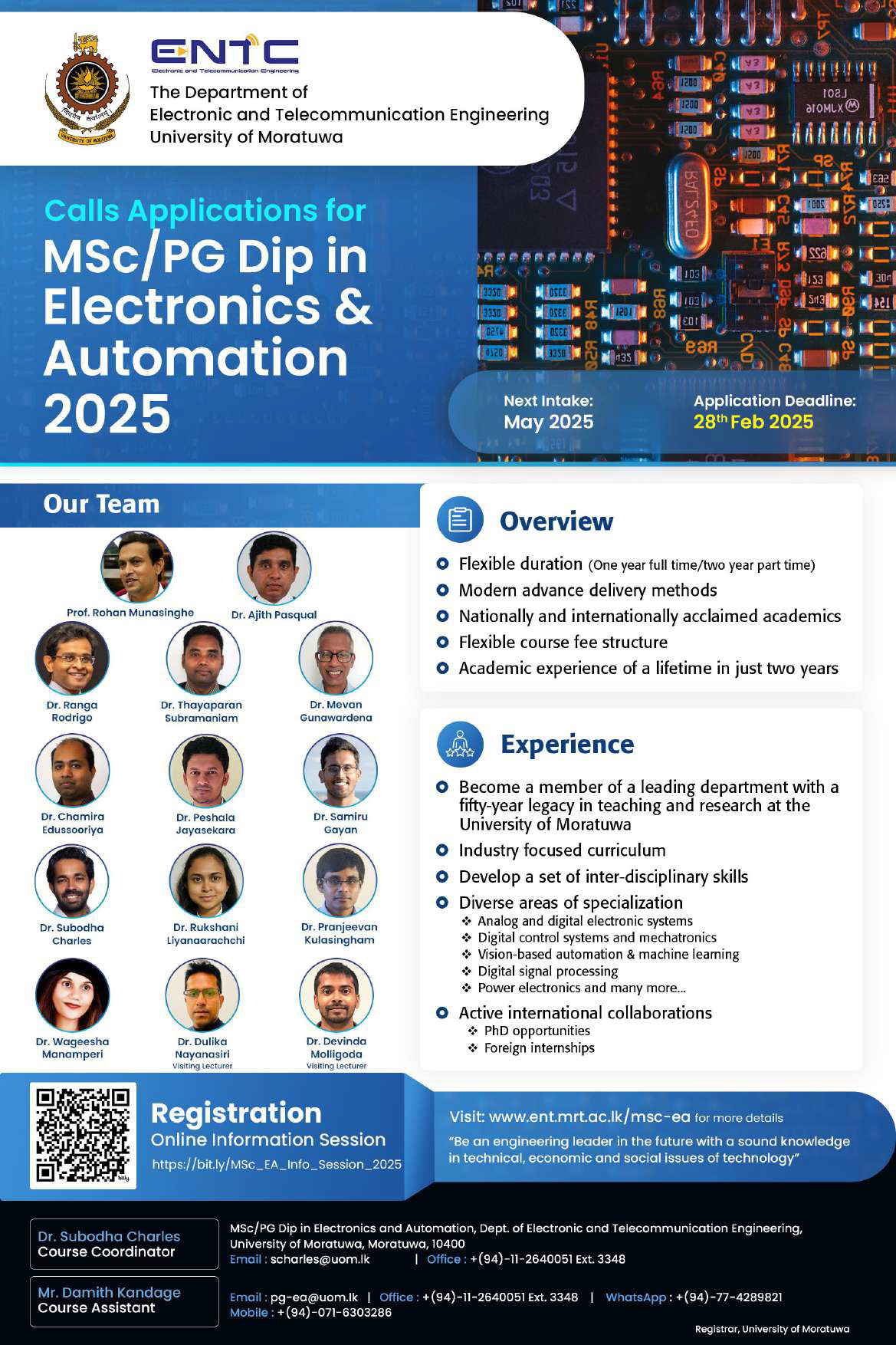 MSc/PG Diploma in Electronics and Automation