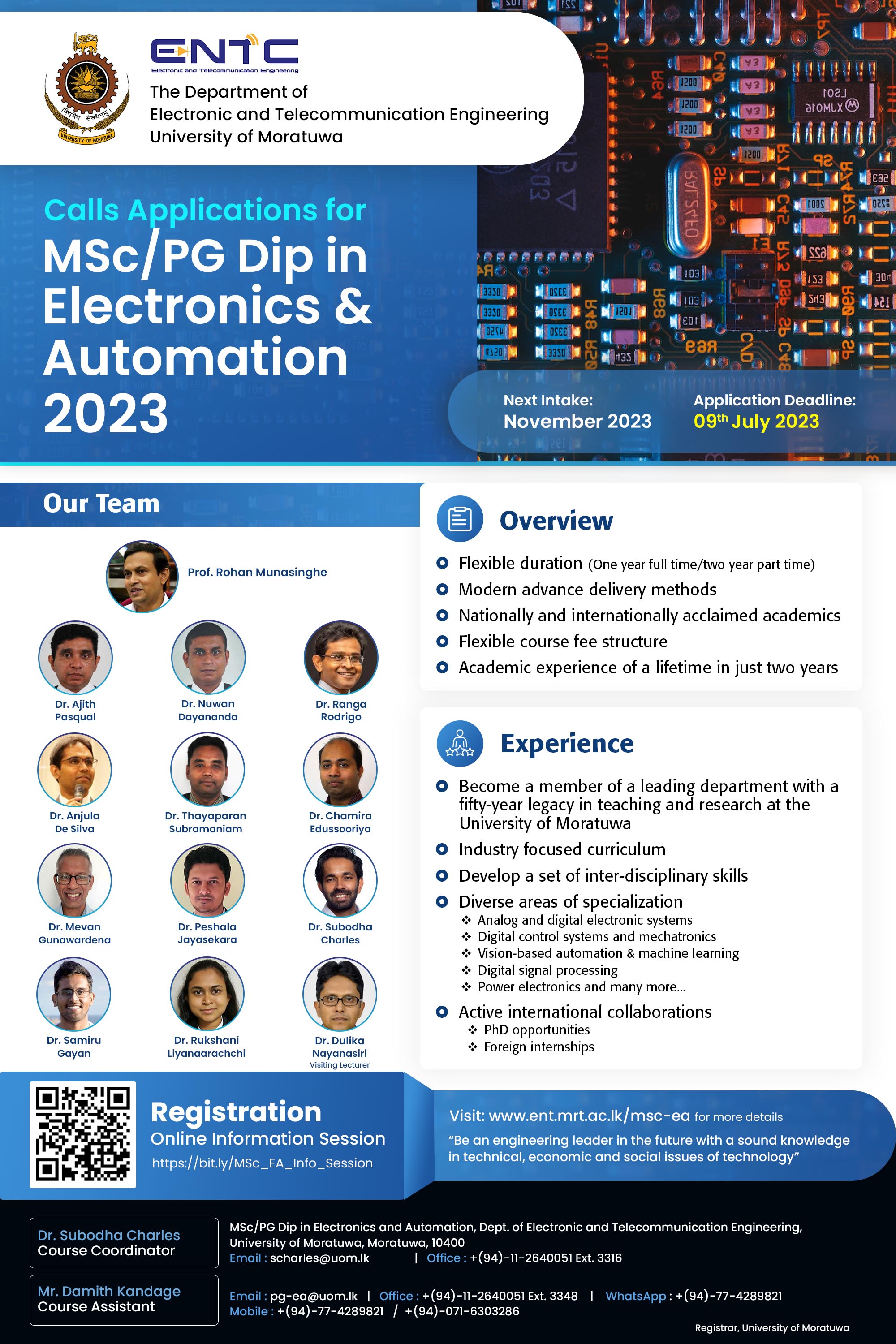 MSc/PG Diploma in Electonics and Automation