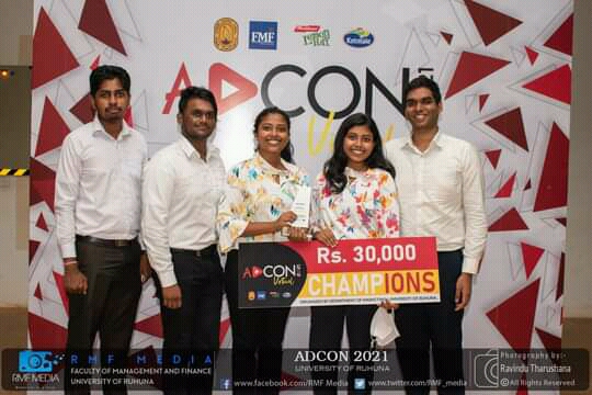 The University of Moratuwa becomes the Champions at “AdCon 2021” Inter University Advertising Competition