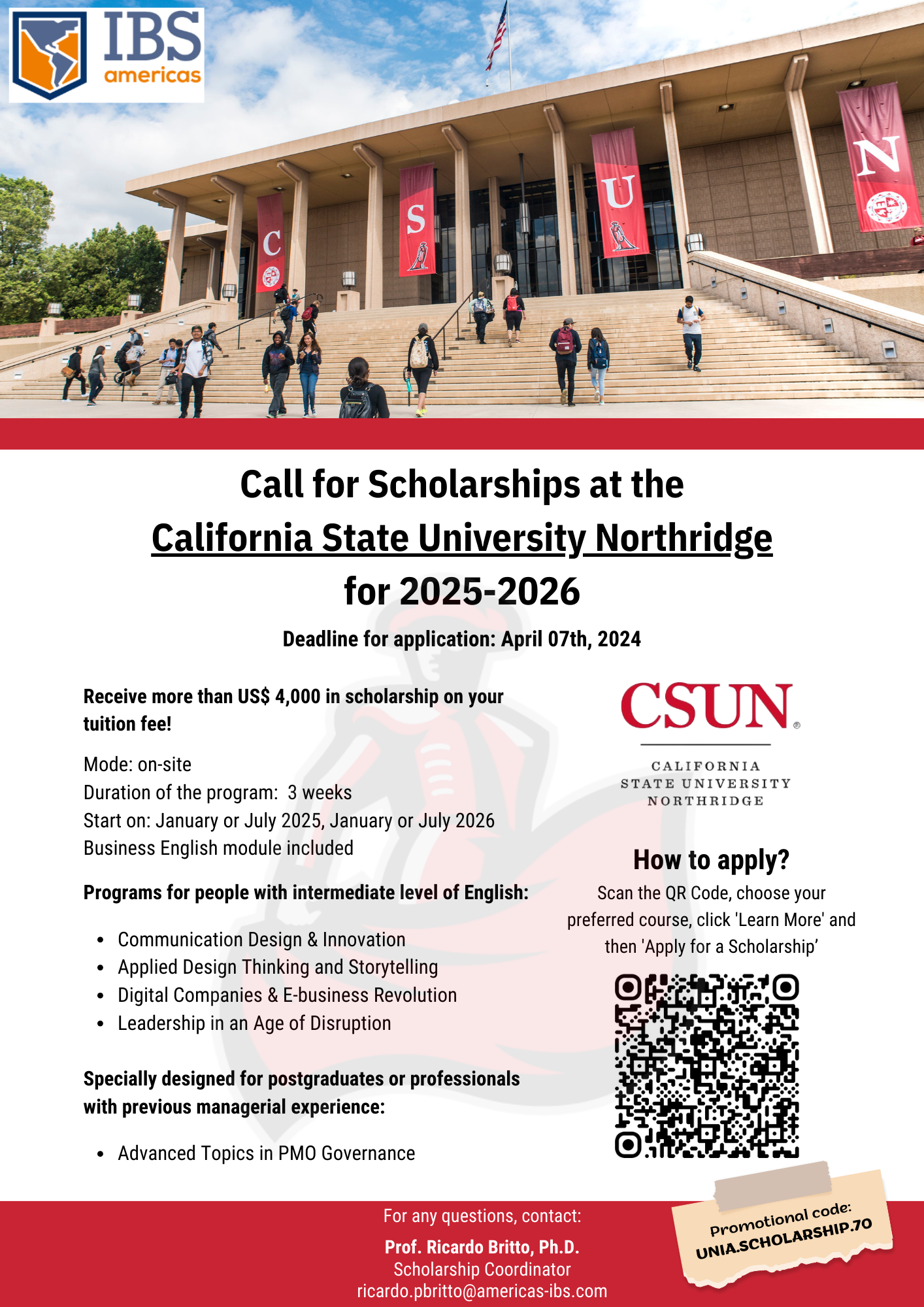 Call for Scholarships at the California State University Northridge 2025-2026