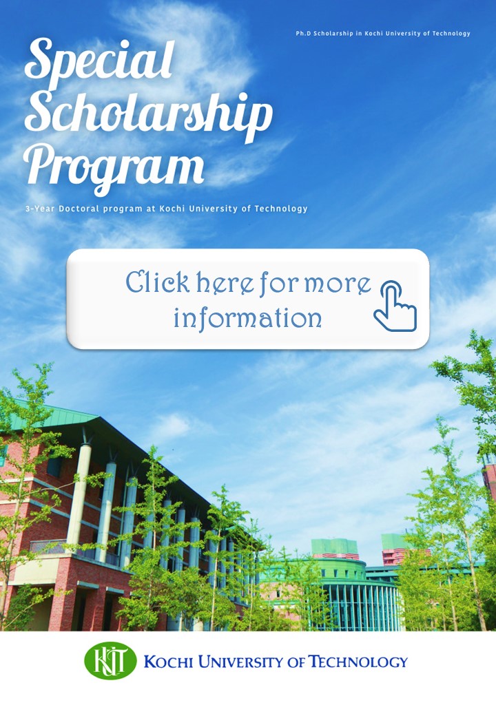 Special Scholarship Programme - 3-Year Doctoral program at Kochi University of Technology, Japan