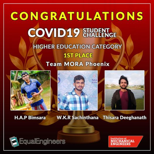 Team MORA Phoenix won the ‘Equal Engineers and IMechE’ COVID19 Student Challenge