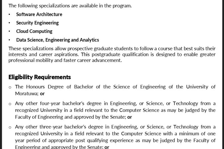 MSc in Data Science & AI University of Moratuwa