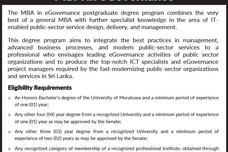 MBA in eGovernance