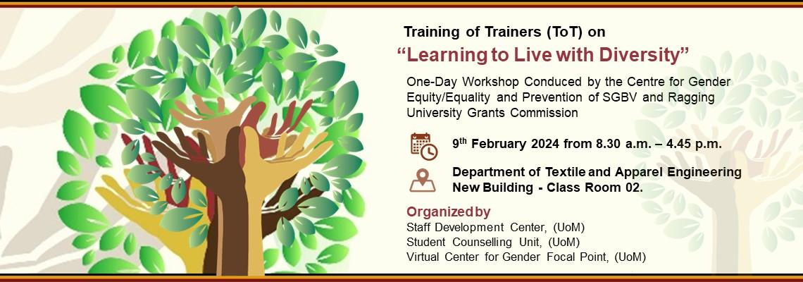  Training of Trainers (ToT) on “Learning to Live with Diversity” Language