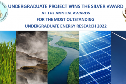 Undergraduate Project Wins the Silver Award at the Annual Awards for the Most Outstanding Undergraduate Energy Research 2022 Organized by SLEMA