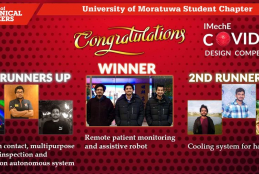 All three winners from Moratuwa- COVID19 Design Competition by IMechE Sri Lanka Group