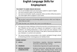 English Language Skills for Employment