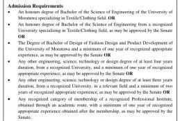 Msc /PG Diploma in Textile and Clothing Management