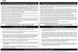 Msc/PG Diploma in Master of Spatial Planing, Management and Design