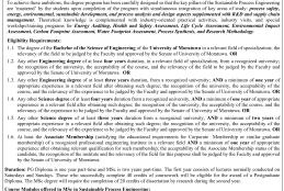 MSc/PG Diploma in Sustainable Process Engineering
