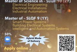 Master of Science in Electrical Engineering, Electrical Installations, and Industrial Automation (SLQF – L10, 2 years)