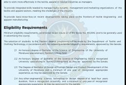 M.Sc./PG. Diploma in Textile and Clothing Management