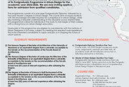 Master of Urban Design/ PG Dip in Urban Design