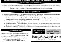 MBA in Supply Chain Management 2023 Intake