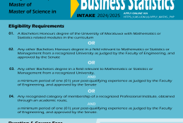 M.Sc./PG. Diploma in Business Statistics