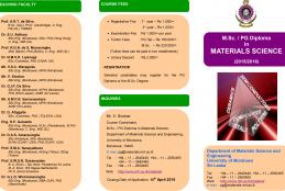 Master of Science / Postgraduate Diploma in Materials Science 2015/2016