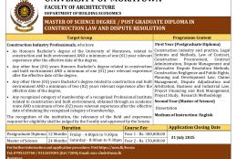 MSc/PG Diploma Construction Law and Dispute Resolution