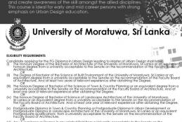 Master of Urban Design Post Graduate Diploma in Urban Design