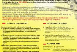 MSc /PG Diploma in Urban Design