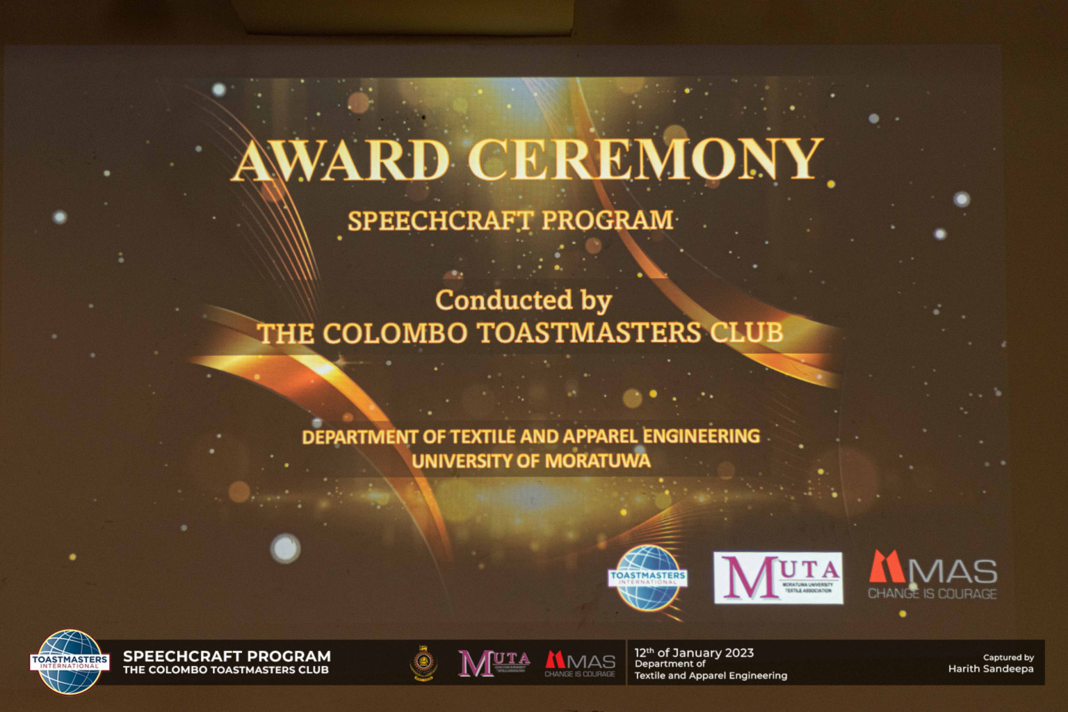 Toastmasters’ speechcraft program of the Colombo Toastmasters Club ...