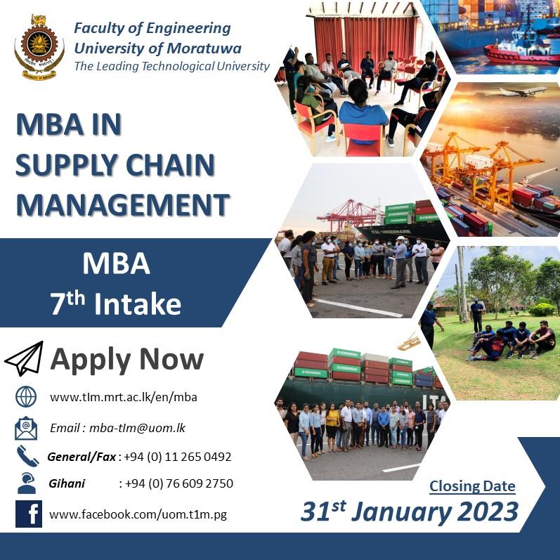 MBA IN SUPPLY CHAIN MANAGEMENT 2023 7 TH INTAKE